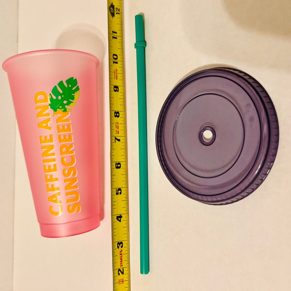 🧋🏝️ STARBUCKS lid straw replacements 1 cold cup Hawaii Collection new reusable - Picture 9 of 11